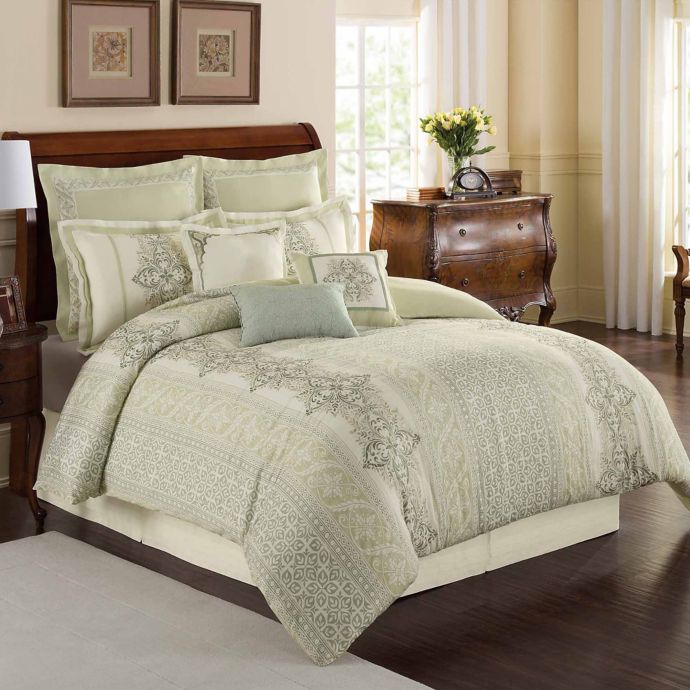 Williamsburg Davenport Comforter Set In Sage Bed Bath Beyond