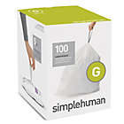 Alternate image 0 for simplehuman&reg; Code G 100-Pack 30-Liter Custom-Fit Liners in White