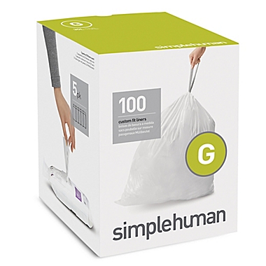 simplehuman&reg; Code G 100-Pack 30-Liter Custom-Fit Liners in White. View a larger version of this product image.