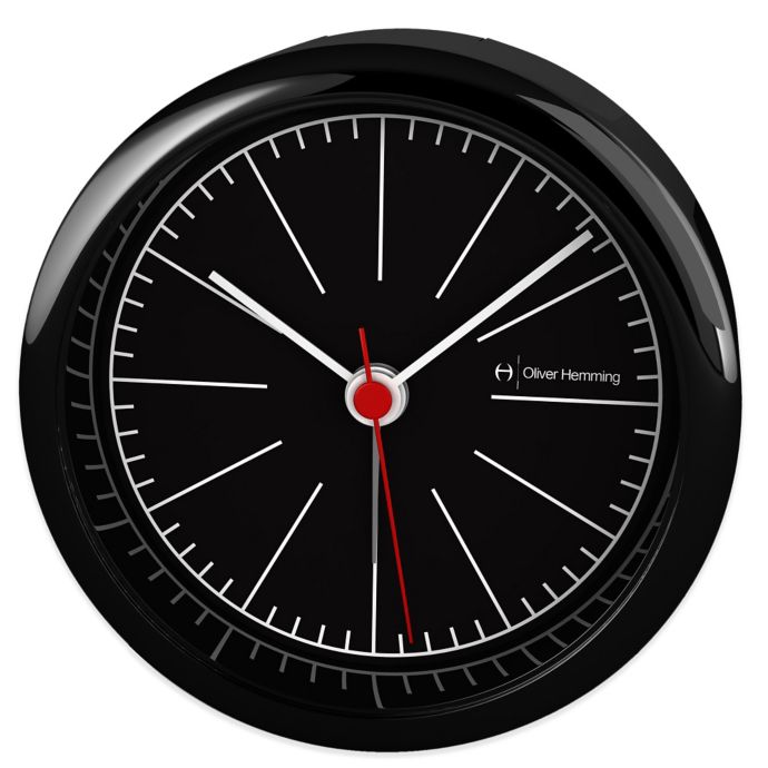 Oliver Hemming City Acrylic Bold Alarm Clock in Black/White Bed Bath