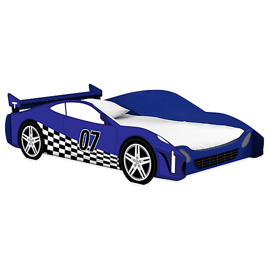 Alternate image 1 for Legare® Blue Racer Car Twin Bed in Blue