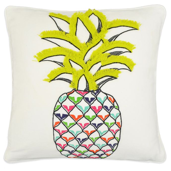Vue Pineapple Embroidered Square Throw Pillow | Bed Bath & Beyond