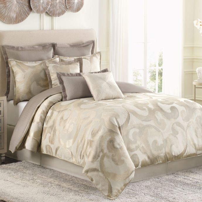 Raymond Waites Sawyer Comforter Set In Taupe Bed Bath Beyond