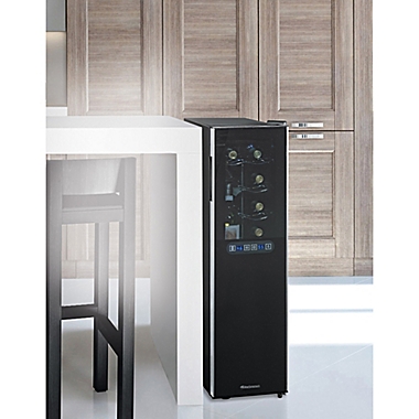 Wine Enthusiast&reg; Slimline Silent 18-Bottle Dual-Zone Wine Cooler. View a larger version of this product image.