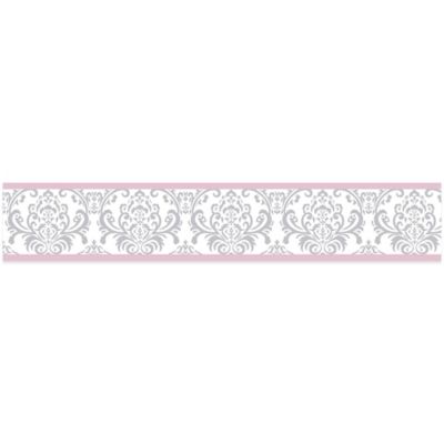 Sweet Jojo Designs Elizabeth Wallpaper Border In Pink Grey