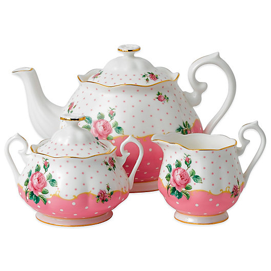 Teapot, Sugar & Creamer Mixed Colors Mint Deco 3-Pc Tea Service Royal Albert 100 Years 1930 3-Piece Set Teapot, Sugar & Creamer Mixed Colors Mint Deco 3-Pc Tea Service Royal Albert 100 Years 1930 3-Piece Set