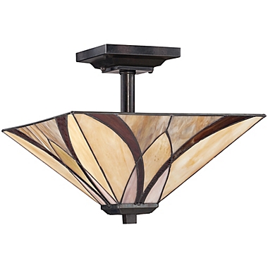 Quoizel Asheville 2-Light Semi-Flush Pendant Light in Valiant Bronze. View a larger version of this product image.