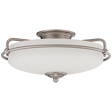 Quoizel&reg; Griffin Large 3-Light Floating Flush-Mount Ceiling Light in Antique Nickel. View a larger version of this product image.
