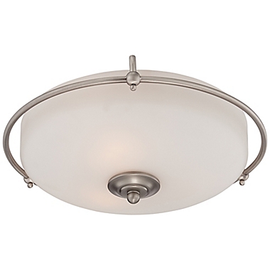 Quoizel&reg; Griffin Large 3-Light Floating Flush-Mount Ceiling Light in Antique Nickel. View a larger version of this product image.