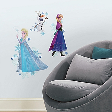 York Wallcoverings Disney&reg; &quot;Frozen&quot; Anna, Elsa, and Olaf Peel and Stick Giant Wall Decals. View a larger version of this product image.