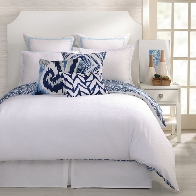 Trina Turk Silver Lake Reversible Comforter Set In Blue White
