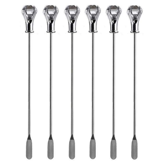 Prodyne DiamondHead Stainless Steel Swizzle Sticks (Set of 6) Bed