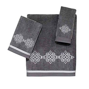 Avanti Riverview Fingertip Towel in Nickel/Silver. View a larger version of this product image.