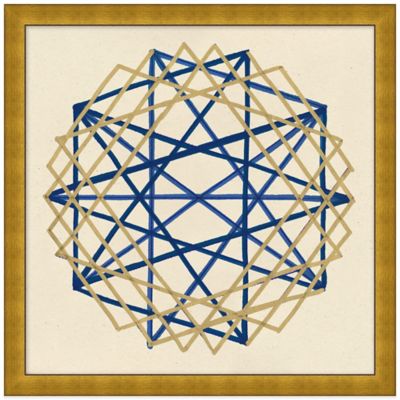 Navy and Gold Geo IV 22-Inch x 22-Inch Wall Art