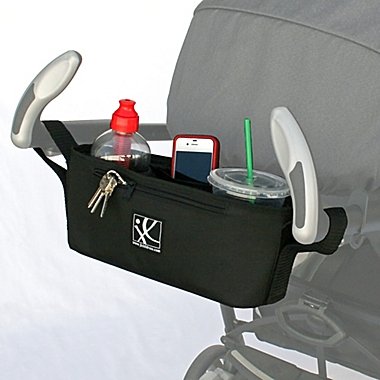 J.L. Childress Parent Tray for Strollers with Chevron Lining in Black. View a larger version of this product image.