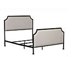 Alternate image 2 for Pulaski Upholstered Metal Queen Bed with Tack Accent Border in Cream/Black