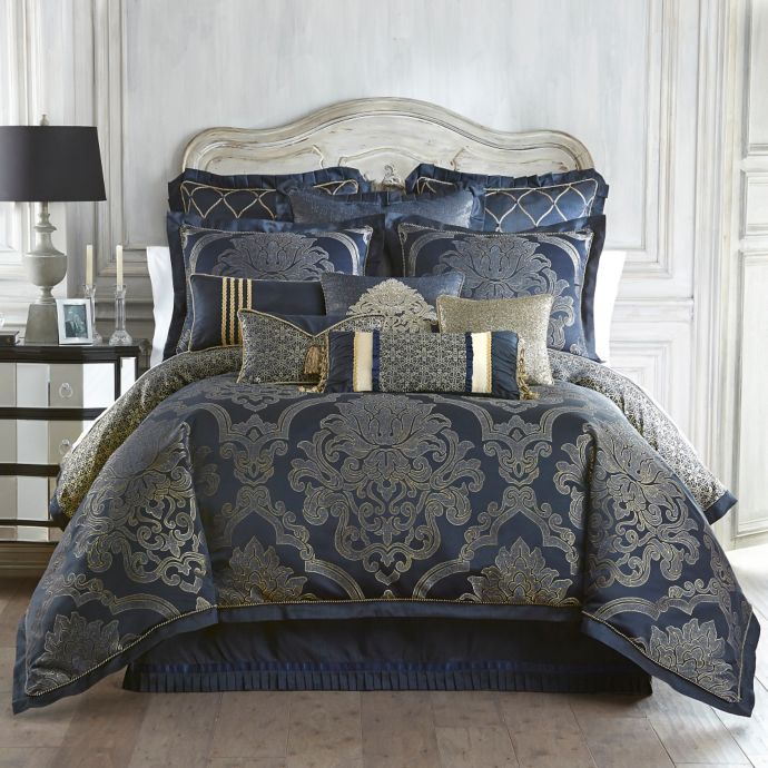 blue and gold comforter