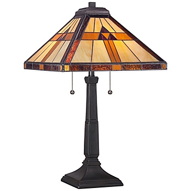 Quoizel Tiffany Bryant 2-Light Table Lamp in Black. View a larger version of this product image.