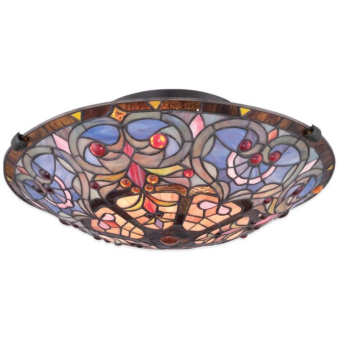 Quoizel Tiffany Carrol 2-Light Flush-Mount Ceiling Fixture ...