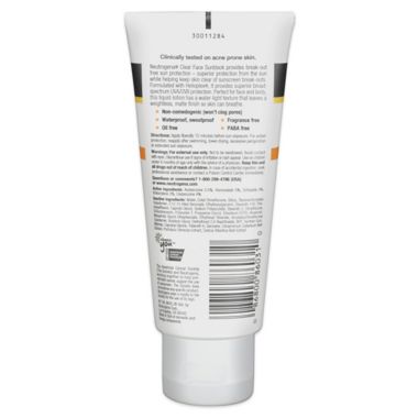 Neutrogena&reg; 3 fl.oz. Clear Face Liquid Lotion Sunscreen SPF 30. View a larger version of this product image.
