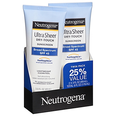 Ultra Sheer&reg; Dry-Touch 2-Pack 3 fl. oz. Sunscreen Broad Spectrum SPF 45. View a larger version of this product image.