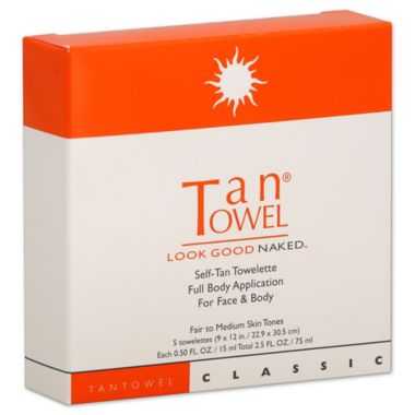 Tan Towel&reg; 5-Pack Full Body Classic Self-Tan Towelettes. View a larger version of this product image.
