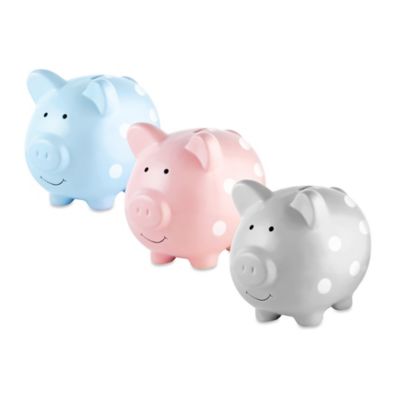 Pearhead Medium Ceramic Polka Dot Piggy Bank