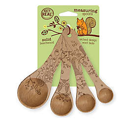 Get Real™ Woodland Beechwood 4-Piece Measuring Spoon Set in Natural