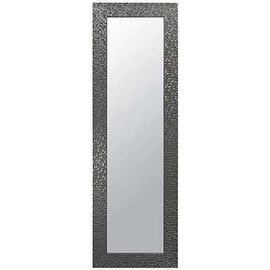 Alternate image 1 for Door Solutions™ Over-the-Door 12-Inch x 48-Inch Mosaic Tile Mirror in Silver