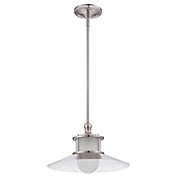 Quoizel New England 14-Inch Mini Pendant in Brushed Nickel