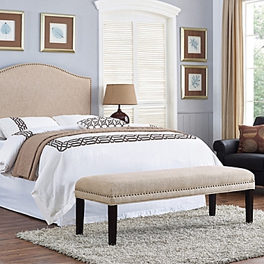 Pulaski Upholstered Bed Bench in White. View a larger version of this product image.