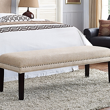 Pulaski Upholstered Bed Bench in White. View a larger version of this product image.