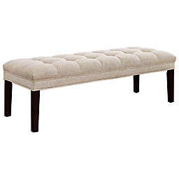 Pulaski Haralson Upholstered Tufted Bed Bench in Off White
