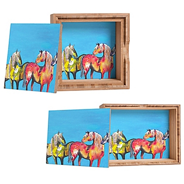 DENY Designs Clara Nilles Painted Ponies on Turquoise Jewelry Box. View a larger version of this product image.