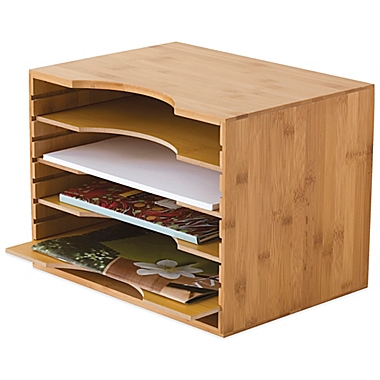 Lipper Bamboo File Organizer with 4-Dividers. View a larger version of this product image.