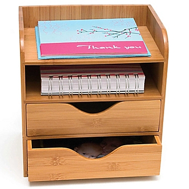 Lipper 4-Tier Bamboo Desk Organizer in Natural. View a larger version of this product image.