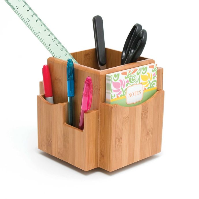 Lipper Bamboo Revolving Desk Organizer In Natural Bed Bath Beyond