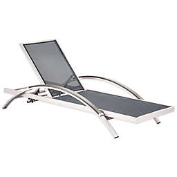 Zuo® Metropolitan Chaise Lounge in Brushed Aluminum
