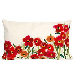 Liora Manne Poppies 12-Inch x 20-Inch Outdoor Throw Pillow in Red