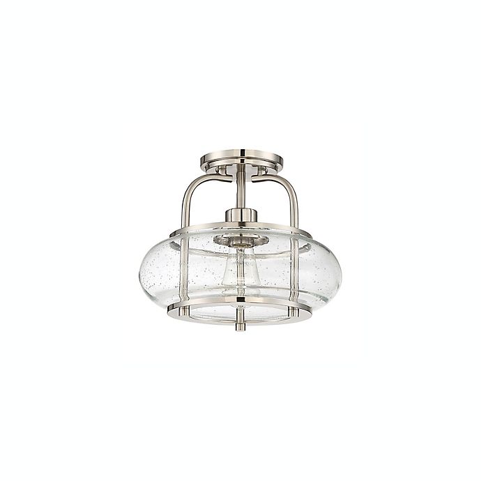 Quoizel Trilogy Small Semi Flush Mount Ceiling Light With Seedy Glass Shade Bed Bath And Beyond Canada - Small Flush Mount Ceiling Lights Canada