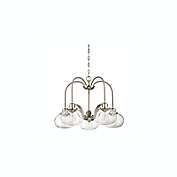 Quoizel&reg; Trilogy 5-Light Dinette Chandelier in Brushed Nickel with Seeded Glass Shades