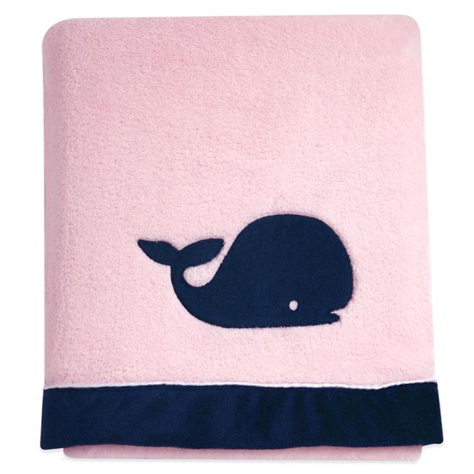 Nautica Kids Mix Match Velboa Whale Blanket In Pink Bed Bath