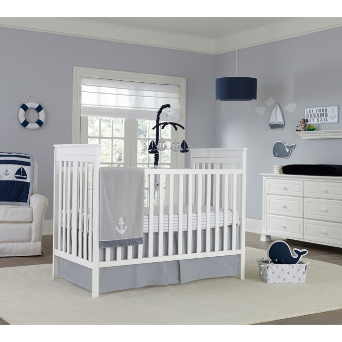 Nautica Kids Mix Match Crib Bedding In Grey White Bed Bath