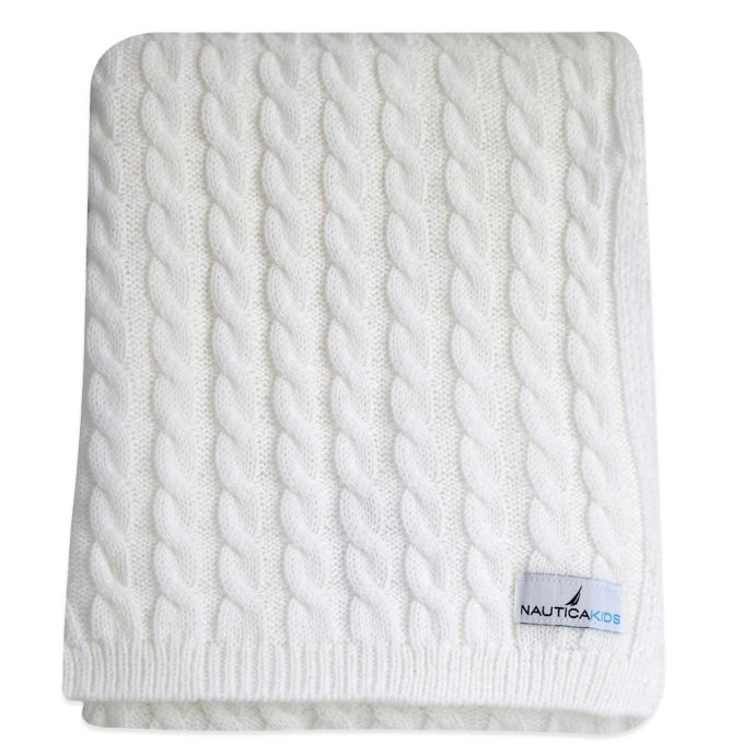 Nautica Kids® Mix & Match Cable Knit Blanket in White Bed Bath & Beyond