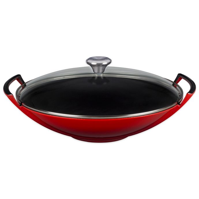 Le Creuset 16 5 Inch Signature Wok With Glass Lid Bed Bath Beyond