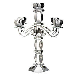 5-Branch Crystal and Sterling Silver Candelabra in Clear
