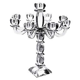 9-Branch Crystal and Sterling Silver Candelabra in Clear