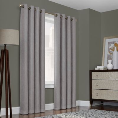 Quinn 108-Inch Grommet 100% Blackout Window Curtain Panel in Grey (Single)