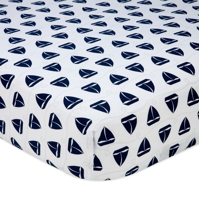 Nautica Kids Mix Match Sailboat Print Fitted Crib Sheet