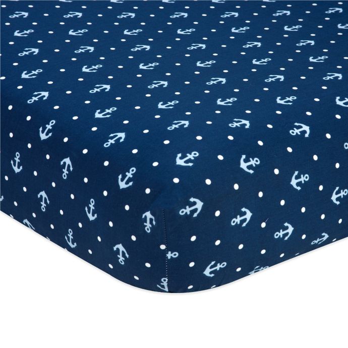 Nautica Kids Mix Match Anchor Print Fitted Crib Sheet In Navy